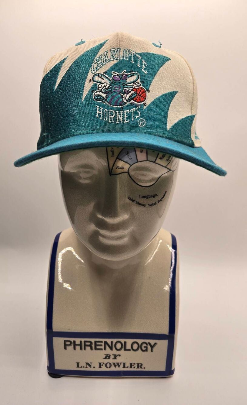 Vtg 90s Logo Athletic Charlotte Hornets Snapback Hat Used